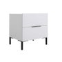 Hanah Home Mesilla de noche Kmd-1720-Dd-1, color Blanco, 2 cajones, 55x59x44 cm